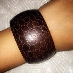 Faux Leather Bangle Bracelet